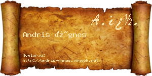 Andris Ágnes névjegykártya