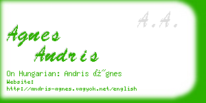 agnes andris business card